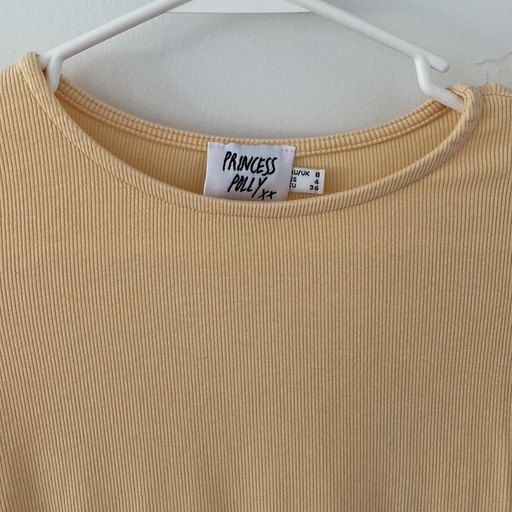 Princess Polly Yellow Ripped Ruched Top - Picture 6 of 10